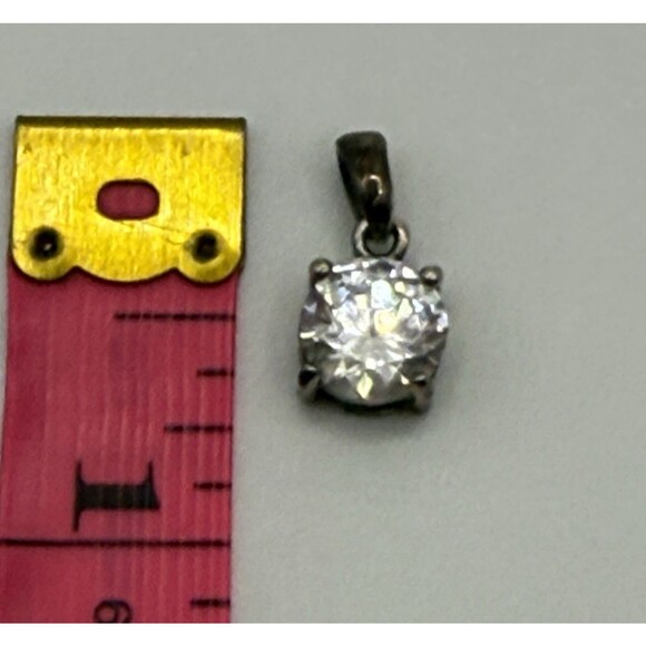 925 STERLING SILVER PENDANT WITH ROUND ZIRCONIA - Picture 4 of 4